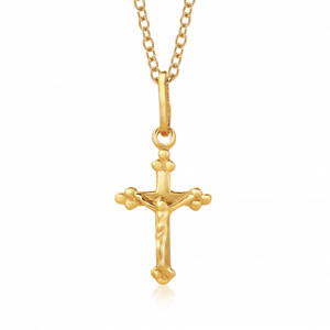SOFIA zlatý prívesok kríž s Ježišom ROCROSS-9x14-P