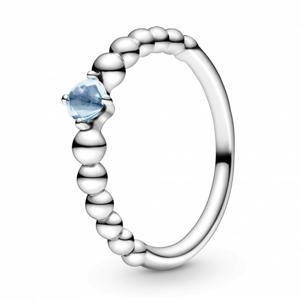 PANDORA prsteň s krištáľom jemne modrej farby 198867C01
