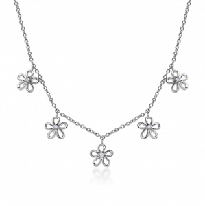 SOFIA strieborný náhrdelník kvety AEAN1325Z/R