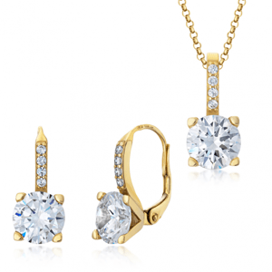 SOFIA zlatý set prívesok a náušnice so zirkónmi ZODL2481XL1+ZODLE/P241910XL1