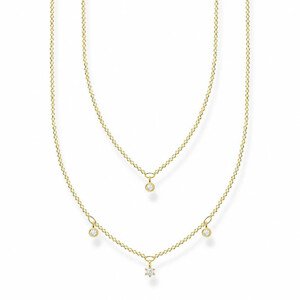 THOMAS SABO náhrdelník Double white stones gold KE2078-414-14-L45v