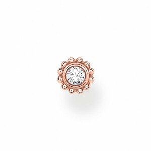 THOMAS SABO kusová náušnica Flower white stone rose gold H2137-416-14