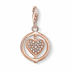 THOMAS SABO strieborný prívesok charm Heart pavé rose gold 1859-416-14