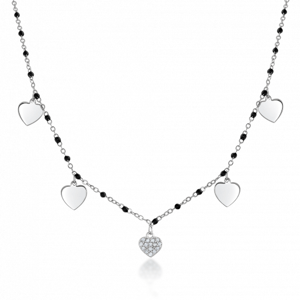 SOFIA strieborný náhrdelník so srdiečkami IS035CT024