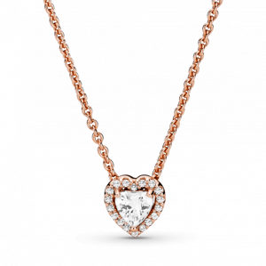 PANDORA pozlátený náhrdelník Trblietavé srdce 388425C01-45