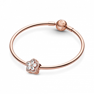 PANDORA pozlátený náramok Sparkling Snowflake 587132+789224C01