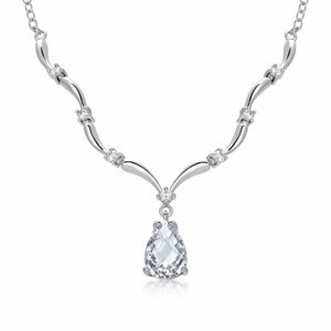 SOFIA strieborný náhrdelník so slzičkovým zirkónom AEAN0386Z/R