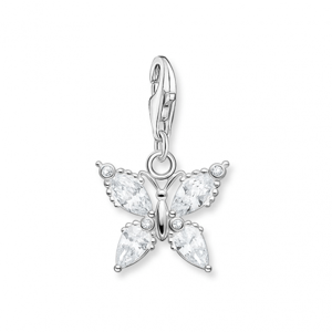 THOMAS SABO strieborný prívesok charm Butterfly white stones 1862-051-14