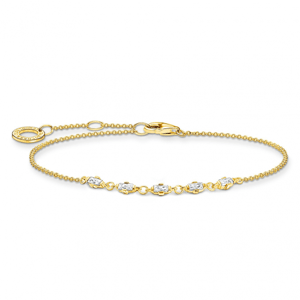 THOMAS SABO strieborný náramok Vintage white stones gold A2024-414-14-L19V