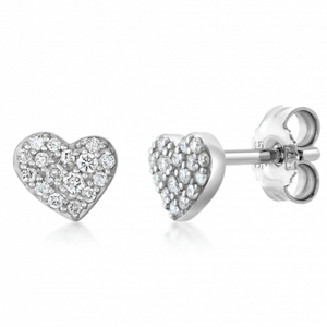 SOFIA DIAMONDS zlaté náušnice srdiečka s diamantmi 0,17 ct GEMBO30047-10