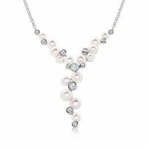 SOFIA strieborný náhrdelník s perlami a zirkónmi WWPS090246N-1