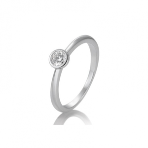 SOFIA DIAMONDS prsteň z bieleho zlata s diamantom 0,20 ct BE41/85129-9-W