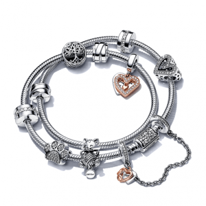 PANDORA náramok Paw Prints 599544C01+791714CZ+799535C00+2x791972CZ+2x799502C00+797590+798692C01+788693C01+789541C01