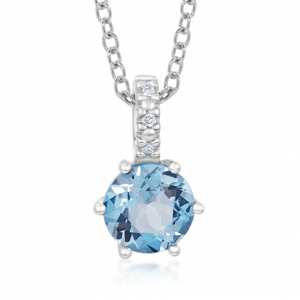 SOFIA DIAMONDS zlatý prívesok s topásom a diamantmi 0,01ct H/I PAK12034W