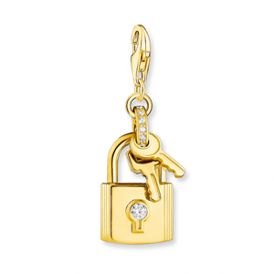 THOMAS SABO strieborný prívesok charm Lock with key gold 1876-414-14
