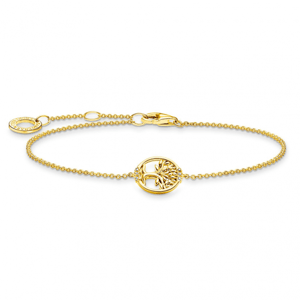 THOMAS SABO náramok Tree of Love with white stones gold A2041-414-14-L19V