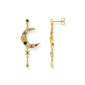 THOMAS SABO náušnice Royalty moon with stones gold H2200-959-7