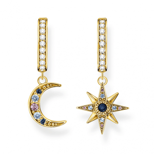 THOMAS SABO dámske náušnice Royalty star & Moon gold CR682-959-7