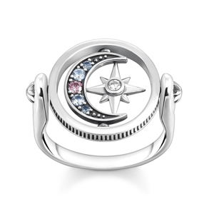 THOMAS SABO prsteň Royalty star star & Moon silver TR2377-945-7