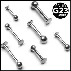 Titánový piercing do brady a pery s guličkou - Rozmer: 1,2 mm x 10 mm x 3 mm