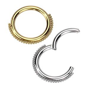 Piercing z chirurgickej ocele - prstenec s guľôčkovou líniou, 8 mm - Farba: Strieborná