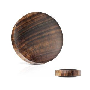 Drevený plug do ucha - sono wood, prírodná hnedočierna kresba, rôzne veľkosti - Hrúbka piercingu: 22 mm