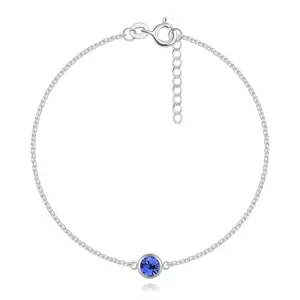 Strieborný 925 náramok - Swarovski krištáľ v modrom farebnom odtieni