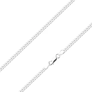 Strieborná 925 retiazka - skosené oválne očká, šírka 3,5 mm, dĺžka 550 mm