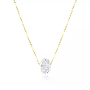 Náhrdelník zo žltého zlata 585 - krištáľ Swarovski s dúhovými odleskami