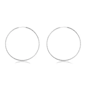 Veľké náušnice z 925 striebra - kruhy so špirálovitými zárezmi, 60 mm