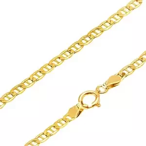 Náramok v žltom 14K zlate - oválne očká so stĺpikom uprostred, 170 mm