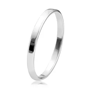Obrúčka zo striebra 925 - jednoduché hladké ramená, hranatý prierez, 2 mm - Veľkosť: 64 mm