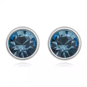 Puzetové náušnice zo striebra 925 - krištáľ Swarovski akvamarínovej farby