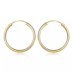 Náušnice v žltom zlate 375 - jednoduché hladké kruhy, 20 mm