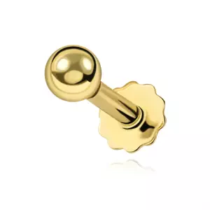 Zlatý piercing 14K s guľôčkou