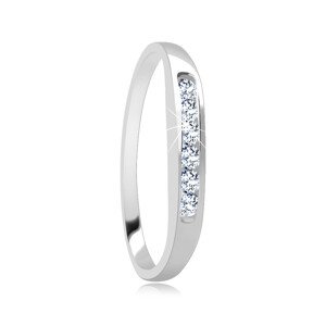 Strieborný prsteň 925 - trblietavá zirkónová línia - Veľkosť: 51 mm