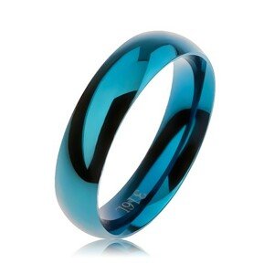 Modrá oceľová obrúčka, hladký zaoblený povrch, vysoký lesk, 5 mm - Veľkosť: 62 mm