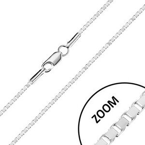 Retiazka zo striebra 925 - lesklé hranaté články, karabínka, 1,7 mm