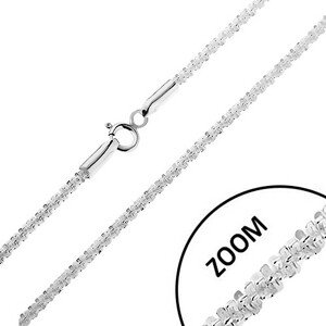 Ligotavá strieborná 925 retiazka - husto spájané očká do špirály, šírka 2 mm, dĺžka 460 mm