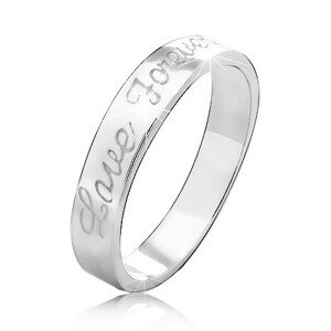 Obrúčka zo striebra 925 s vyrytým nápisom Love Forever - Veľkosť: 66 mm