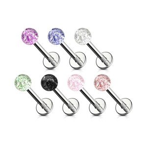 Piercing do brady a pery DOTS BALL - Farba piercing: Modrá