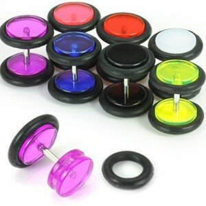 Fake UV plug do ucha - Farba piercing: Modrá