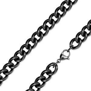 Retiazka z 316L ocele - zatočené okrúhle očká čiernej farby, PVD úprava, 10 mm - Dĺžka: 580 mm