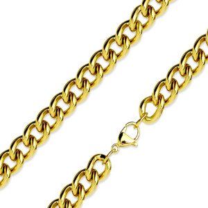 Retiazka z 316L ocele - zatočené okrúhle očká zlatej fabry, 8 mm - Dĺžka: 485 mm