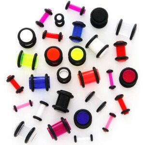 Plug do ucha UV priehľadný s gumičkami - Hrúbka: 1,5 mm, Farba piercing: Číra