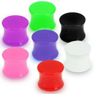 Plug do ucha UV sedlový - Hrúbka: 3 mm, Farba piercing: Čierna
