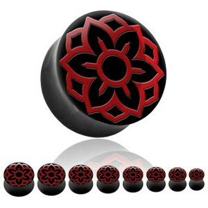 Sedlový plug - organický roh, lotosový kvet - Hrúbka: 19 mm