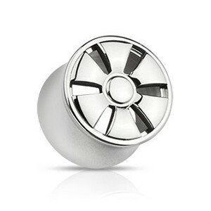 Plug do ucha z ocele - sedlový, dizajn ELEKTRÓNY - Hrúbka piercingu: 10 mm