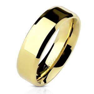 Oceľová obrúčka zlatej farby, jemnejšie skosené hrany, 6 mm - Veľkosť: 63 mm