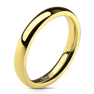 Oceľová obrúčka zlatej farby so zrkadlovým leskom - 3 mm - Veľkosť: 51 mm